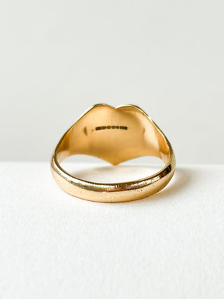 Heart Signet Ring | 9ct Gold | Size R | 4.35g