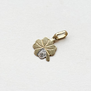 Shamrock Pendant | 9ct Gold | CZ Accent | 1cm | 0.44g (1.5g with Chain)