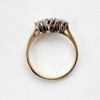 Synthetic Blue Sapphire and CZ | 9ct Gold | Size O | 2.46g