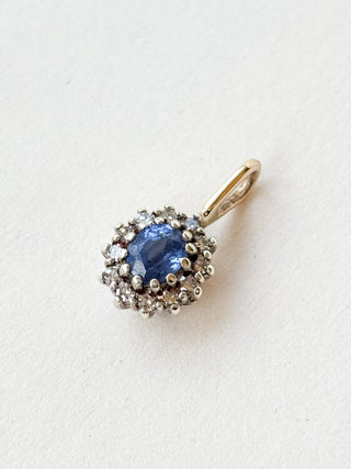 Sapphire Ceylon Pendant | 9ct Gold | 1.24g | 18in Fine Cable Link Chain