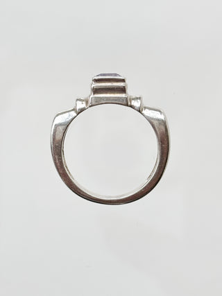 Princess Cut Amethyst Ring | 925 Silver | Size L | 4.72g