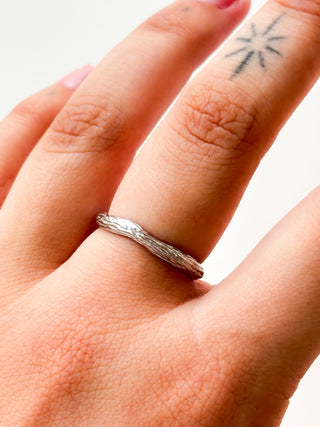 Textured Band Ring | 925 Silver | Size Q | 2.40g