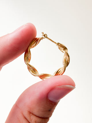 Twisted Creole Hoop Earrings | 9ct Gold | 2.5cm | 1.81g