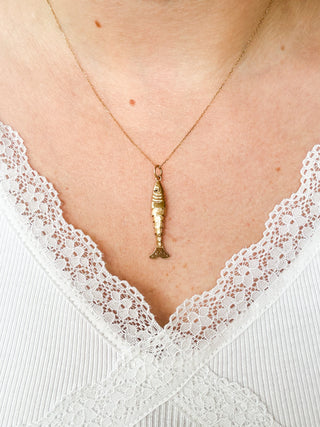 Fish Charm | Diamond Chain | 9ct Gold | 18–20-Inch | 4cm | 1.49g