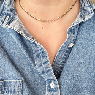 Curb link chain choker | 9ct Gold | 15.16in | 6.28g