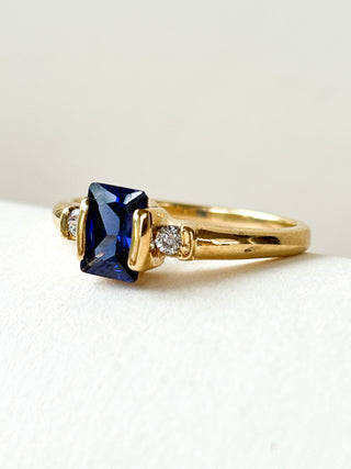 CZ Tanzanite Ring | 9ct Gold | Size Q½ | 2.88g
