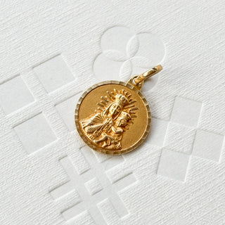 Two-Side Jesus and Madonna and child | 18ct Gold | 1.5cm | 18 inch fine cable link chain 9ct