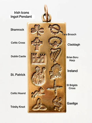 Ingot Irish Icons Pendant | 9ct Gold | 7.84g