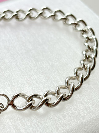 Heart Padlock Bracelet | 925 Silver | 21.10g | 8inch
