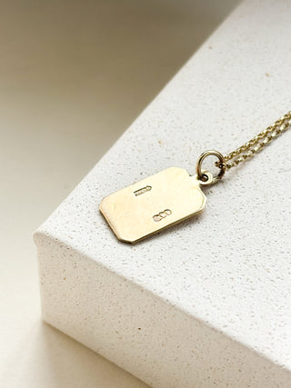 Rectangle Pendant | 9ct Gold | 18-Inch Fine Cable Link Chain | 1.32g
