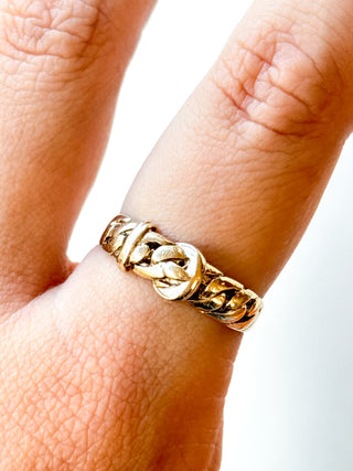 Belt Buckle Curb Ring | 9ct Gold | 2.90g | Size U