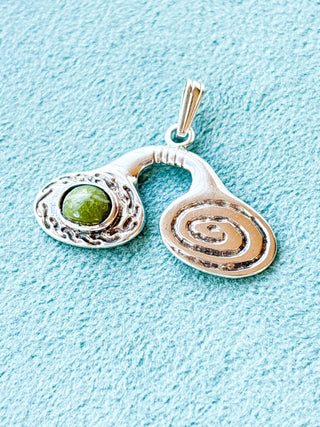 Connemara Marble Newgrange-Style Pendant | Sterling Silver | 3.85g | 30mm