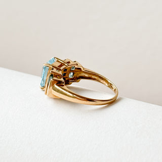 Blue Topaz & Blue Sapphire Natural Accent Ring | 10ct Gold | Size O½ | 4.2g