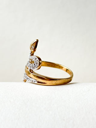 CZ Snake Ring | 9ct Gold | Size N | 2.88g + plus resize O