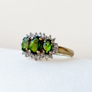 Diamond & Peridot | 9ct Gold | Size K | 2.07g