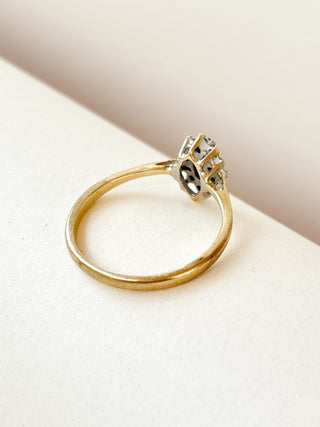 CZ & Blue Glass Marquis Ring | 9ct Gold | Size Q | 2.00g