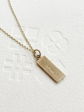 Rectangle Celtic Design Pendant | 9ct Gold | 18-Inch Fine Cable Link Chain | 1.38g