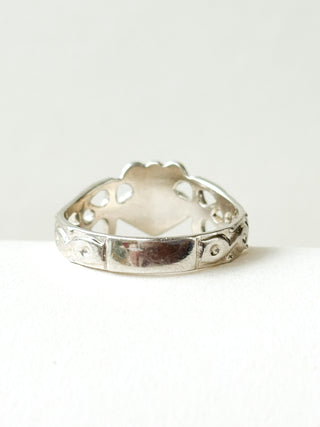 Claddagh Trinity Knot Silver Ring | 925 Silver | Size V | 3.71g