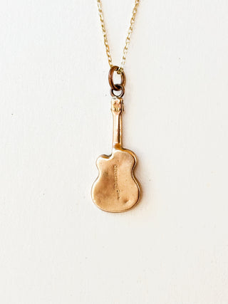 Hollow Guitar Pendant | 9ct Gold | 0.51g | 18/20Inch Chain, 0.80g