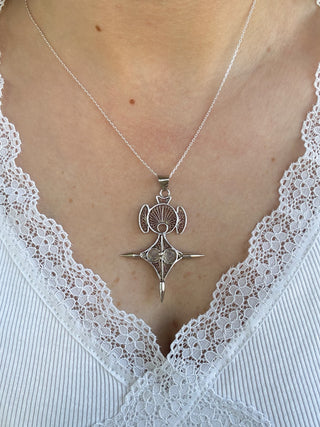 Tuareg Filigree Cross Pendant | 925 Silver | 60mm × 38mm | 5.73g