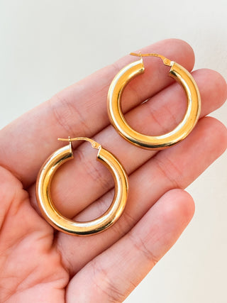 Tube Hoop Earrings | 9ct Gold | 3cm | 3.76g