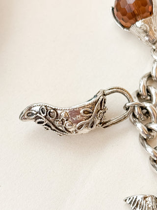 Six-Charm Chunky Bracelet | Sterling Silver | 56.72g | 7.5 inches