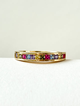 Multi-Gem Eternity Ring| 9ct Gold | Size O½ | 2.78g