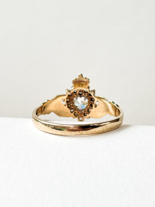 CZ Claddagh Ring | 9ct Gold | 2.65g | Size R
