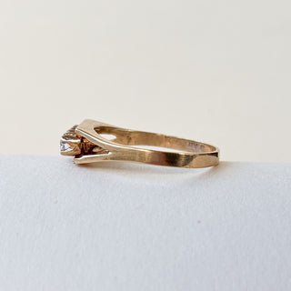 Razor Signet CZ | 9ct Gold | Size Q | 2.77g