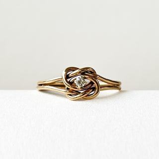 Diamond Twist Knot Ring | 9ct Gold | Real Diamond | Size N | 1.35g