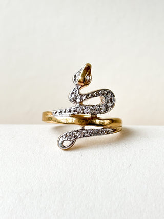 CZ Snake Ring | 9ct Gold | Size N | 2.88g + plus resize O