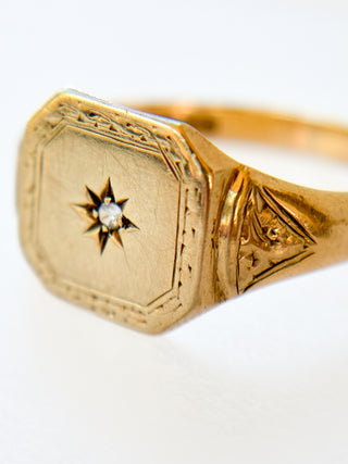 Synthetic Colourless Spinel Ring | 9ct Gold | Size V | 4.35g
