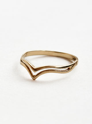 Gold Chevron Ring | 9ct | M | 1.04g