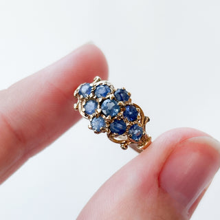 Sapphire Cluster | 9ct Gold | Size M½ | 1.77g