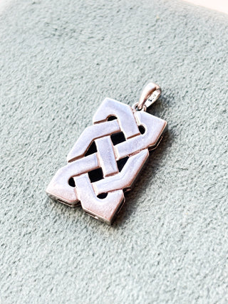 Chunky Fadó Celtic Rectangle Pendant | Sterling Silver | 5.14g | 36mm