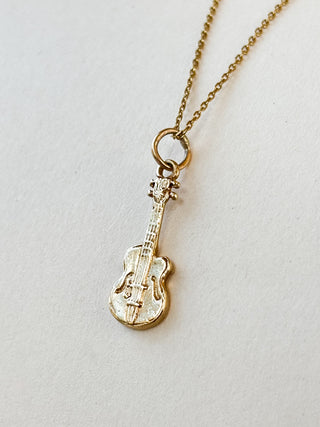 Solid Guitar Pendant | 9ct Gold | 1.30g | 18/20Inch Chain, 0.80g