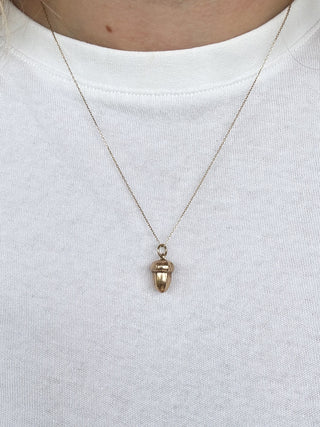 Acorn Charm | 9ct Gold | 1.00g | 18–20-Inch Diamond Anchor Chain