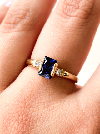 CZ Tanzanite Ring | 9ct Gold | Size Q½ | 2.88g