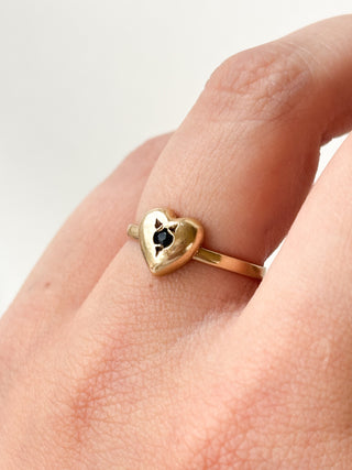 Sapphire Heart Ring | 9ct Gold | Size N | 1.66g