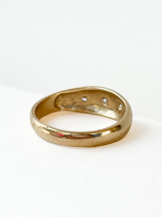 Three-Stone Starburst Ring | 9ct Gold | Size P | 3.16g