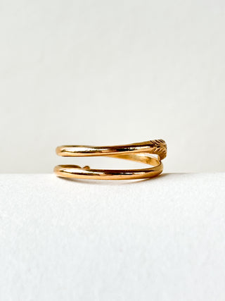 Garnet Snake Wrap Ring | 18ct Gold | Size L | 1.83g