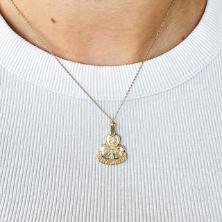 Ireland Shamrock Charm | 9ct Gold | 18 inch fine cable link chain | 3.5g