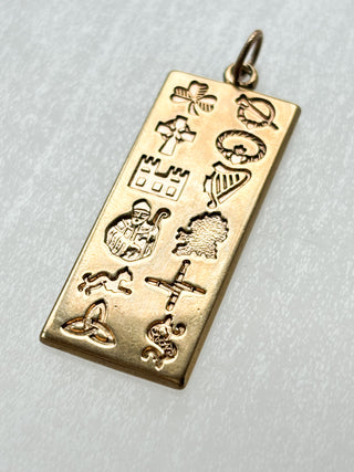 Ingot Irish Icons Pendant | 9ct Gold | 7.84g