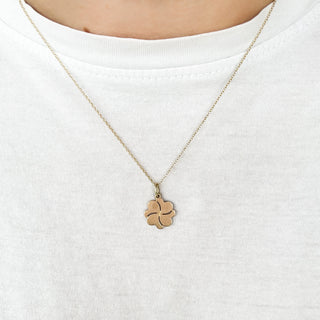 Reversible four leaf clover  Pendant | 9ct Gold | 1.5cm | 1.54g (2.65g with Chain)