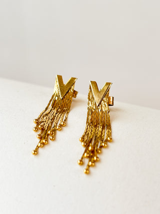 Tassel Disco Earrings | 9ct Gold | 30mm × 5mm | 1.39g