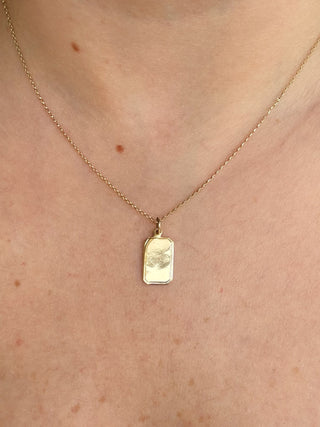 Rectangle Pendant | 9ct Gold | 18-Inch Fine Cable Link Chain | 1.32g