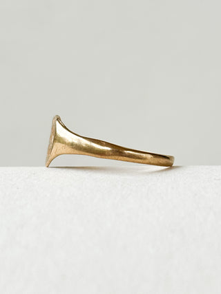 Heart Signet Engraved Ring | 9ct Gold | Size N | 0.83g