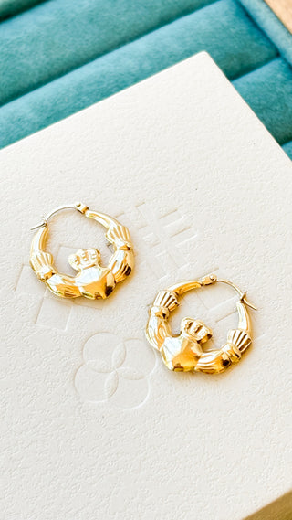 Claddagh Hoop Earrings | 9ct Gold | 2cm | 0.95g