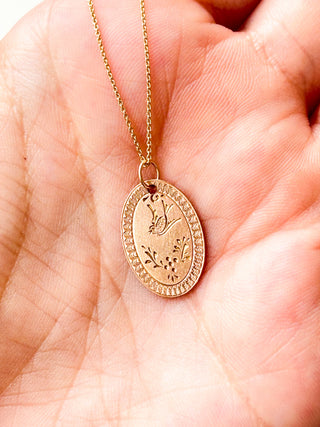 Swallow Pendant | 9ct Rose Gold | 18-Inch Diamond Anchor Chain | 0.97g