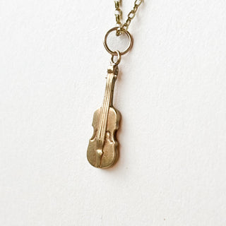 Violin charm | 9ct | 0.32g | 18in fine cable link chain